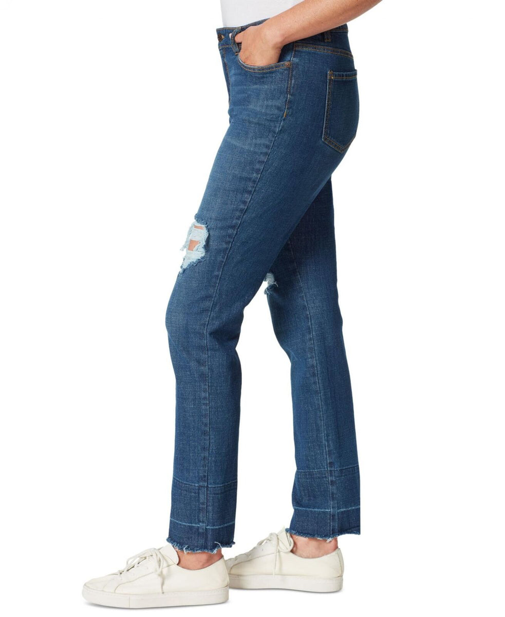 Gloria Vanderbilt Women's Slim-Fit Straight-Leg Distressed Jeans