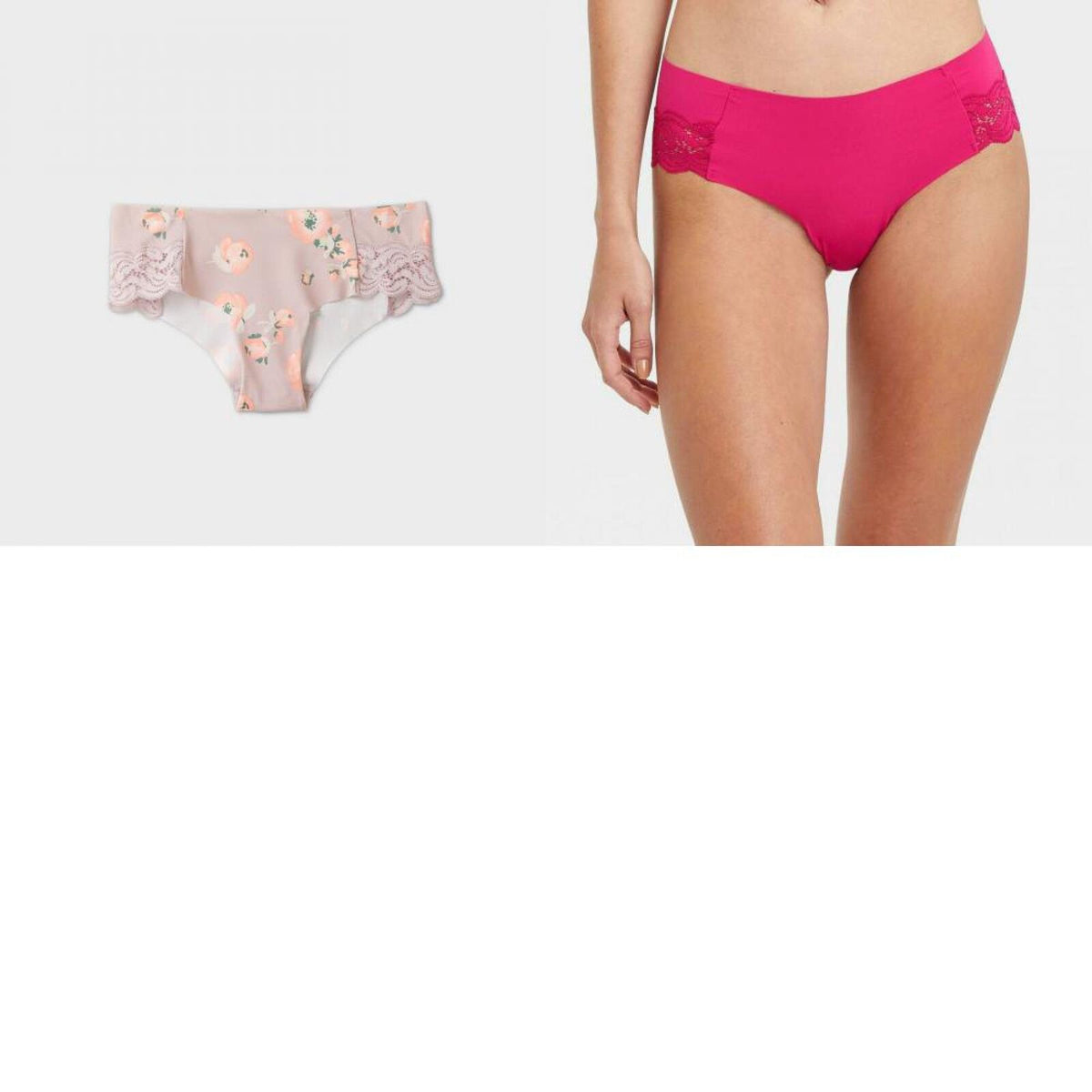 Auden, Intimates & Sleepwear, Auden Womens Size Medium 8 Pink Cotton Cheeky  Underwear W Lace Waistband