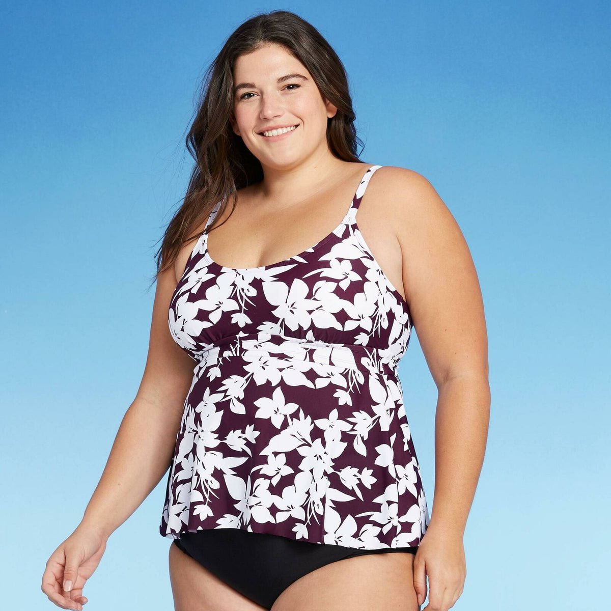 Kona Sol Women's Square Neck Tankini Top – Biggybargains