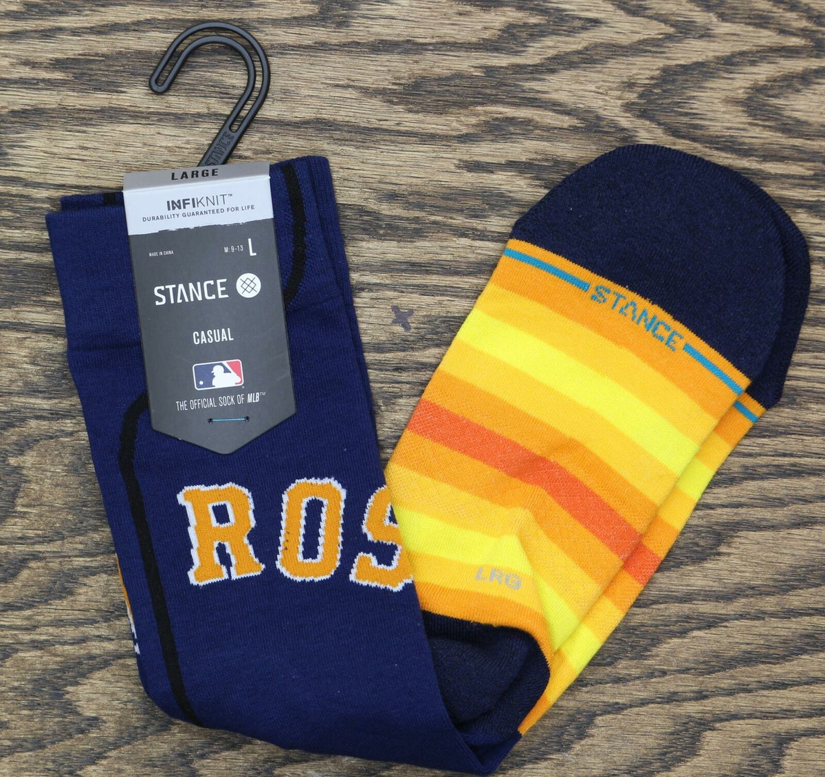 2022 Houston Astros Stance MLB Alternate Jersey Socks Large Men's