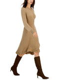 Taylor Dresses Women's Taylor Solid Ribbed Ruffle Bottom Sweater Dress 6713M