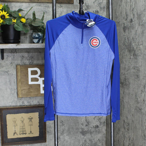 MLB Womens Chicago Cubs Poly Quarter Zip Pullover Shirt 196761929541