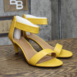 Style & Co. Womens Paycee Faux Leather Dress Sandals Yellow Snake 8.5M