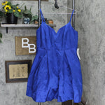 B. Darlin Womens Trendy Plus Size V-Neck A-Line Dress 8018921 Royal Blue 14