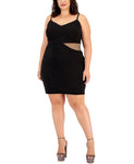 B Darlin Trendy Plus Size Embellished Illusion Bodycon Dress 4XG8929 Black 14W