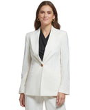 DKNY Peak-Collar Single-Button Long-Sleeve Blazer UI2J7680 Egg Nog Off White 2