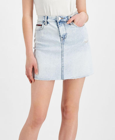 Tommy Jeans Womens Raw Hem Denim Mini Skirt T2DN2IIG