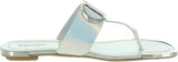 DKNY Women's Footwear Isha Flat Sandal K4169795 Silver Iridescent Halcott 7M