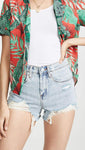 [blanknyc] Luxury Clothing Denim Jean Shorts with Pockets Acid Trip Blue 30