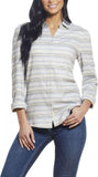 Weatherproof Vintage Womens Striped Flannel Button-Down Top S2289286ME