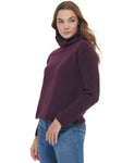 Calvin Klein Women's Cable Knit Sleeve Sweater M2XSJ728 Aubergine Purple L