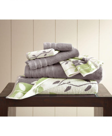 Allurez Modern Threads 6-Piece Yarn Dyed Bath Towel Set 74003690026 Ash Gray OS