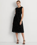 Lauren Ralph Lauren Womens Burnout Velvet Cocktail Dress 253854951001 Black 4