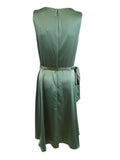 Lauren Ralph Lauren Belted Charmeuse Cocktail Dress Highland Sea Green 12