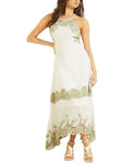 Guess Women's Alana Embroidered Halter Maxi Dress W2YK22WEPJ0