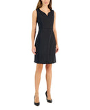 Kasper Women's Satin Princess-Seam Sleeveless Sheath Dress 10853753 Black 6