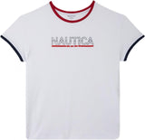 Nautica Women's Ladies USA Graphic T-Shirt Tee 1782652