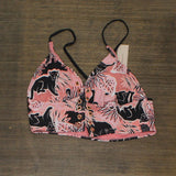 BCBGeneration \Tracks Printed Lace-Up Bikini Top 164f50decd790a Pink / Black L