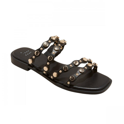 A New Day Womens Sharon Stud Slide Sandals 89998585 Black 8M