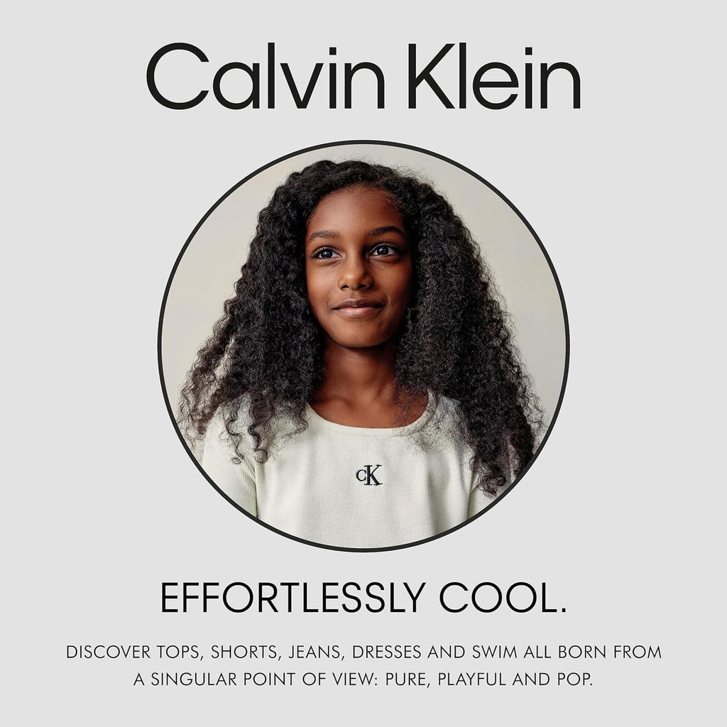 Calvin Klein Big Girls Knot Bikini Swimsuit 2 Piece Set Black / White XL