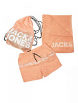 Jack & Jones Men's 2-Pc. Towel & Drawstring Beach Bag Set Coral Pink Orange