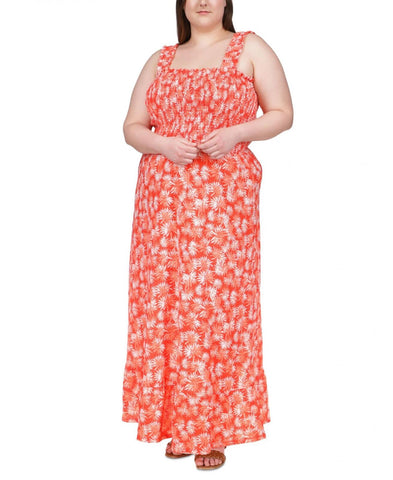 Michael by Michael Kors Plus Size Printed Smocked Maxi Dress WU2815B79B