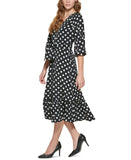 Karl Lagerfeld Paris Printed Flounce-Hem Midi Dress LD2AE757