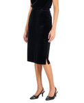 Kasper Women's Velour Slim Midi Skirt 10847017 Black M