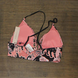 BCBGeneration \Tracks Printed Lace-Up Bikini Top 164f50decd790a Pink / Black L