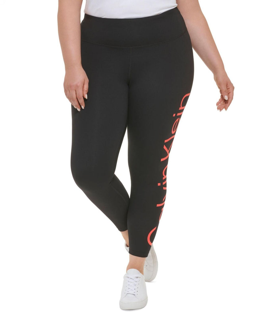 Calvin Klein Performance Womens Plus High Rise Athletic Leggings Black 3X  at Amazon Women's Clothing store