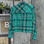 Colsie Women's Plaid Flannel Notch Collar Pajama Top 562917 Green S