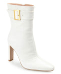 Journee Collection Elanie Comfort Foam Inside Zip Block Heel Booties White 8M