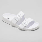 Shade & Shore Women's Neida EVA Two Band Footbed Slide Sandals 86509392 White 6