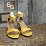 Style & Co. Womens Paycee Faux Leather Dress Sandals Yellow Snake 8.5M