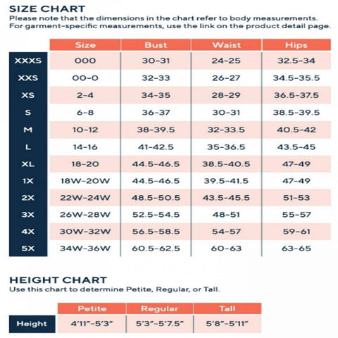 Vince camuto clearance dress size chart