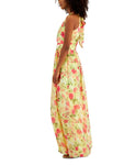 Womens Printed Pleated-Bodice Shirred-Waist Maxi Dress 10835528