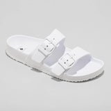 Shade & Shore Women's Neida EVA Two Band Footbed Slide Sandals White 10M