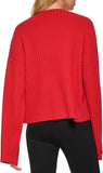 DKNY Womens Long Sleeve Studded Cowl Neck Sweater P2MSAB84 Scarlet Silver Red M