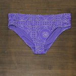 California Waves Trendy Plus Size Flowery Flow Bikini Bottoms Purple 12/14