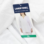 Lands' End Womens 3/4 Sleeve Linen Blend Tunic Blouse Shirt Top 1758415