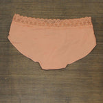 Auden Women's Cotton Hipster with Lace Waistband EY7LW-1 Dark Peach Orange XL