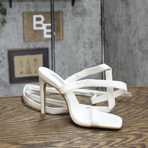 Steve Madden Stiletto Sandals Amputee Replacement Left Shoe Only White 6.5M