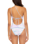 Rebecca Virtue Becca Iconic Asymmetric Ribbed Tie-Dye One-Piece Swimsuit 321027