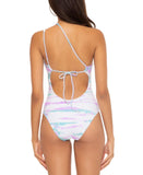 Rebecca Virtue Becca Iconic Asymmetric Ribbed Tie-Dye One-Piece Swimsuit 321027