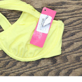 Xhilaration Juniors' Ribbed Shoulder Tie Underwire Bikini Top AFJ98T Yellow M