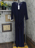 Ny Collection Womens Petite Short 3/4 Sleeve Belted Wide Leg Jumpsuit PQIU0014