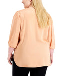 Anne Klein Womens Plus Size Split Neck Blouse 10843723