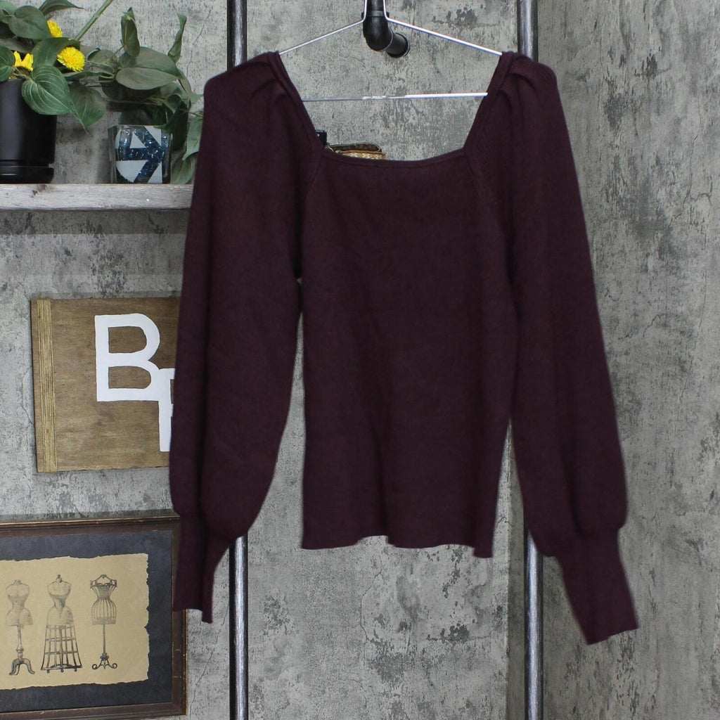 DKNY Women's Sweetheart-Neckline Puff-Sleeve Sweater P2HSAE12 Bordaeux –  Biggybargains