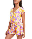 BCBGeneration Give It A Swirl Printed Romper Swim Cover-Up BL2SW97G