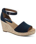 Style & Co. Womens Seleeney Faux Suede Wedge Sandals 10004896400 Navy Blue 8M